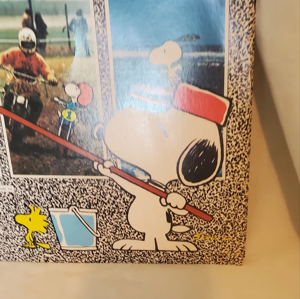 Snoopy Portfolio Fun Graphics Vtg 1966 Woodstock Motocross Skiing Made In USA